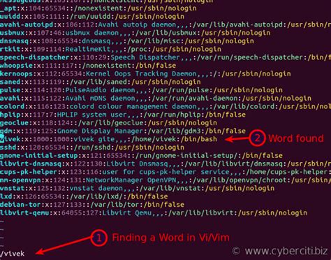 How to Search a Word in Vim / Vi {Multiple Find Options} .